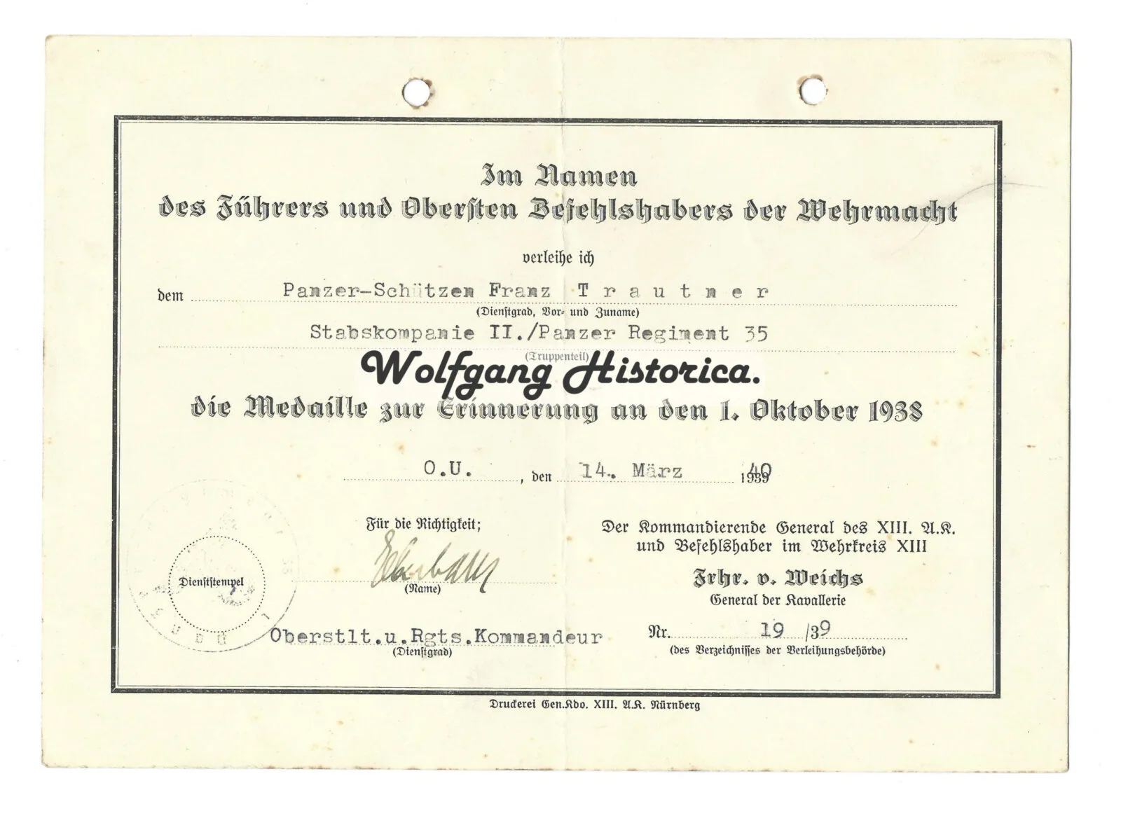 Award Set of a Kradmelder from Panzer-Regiment 35 - Image 3