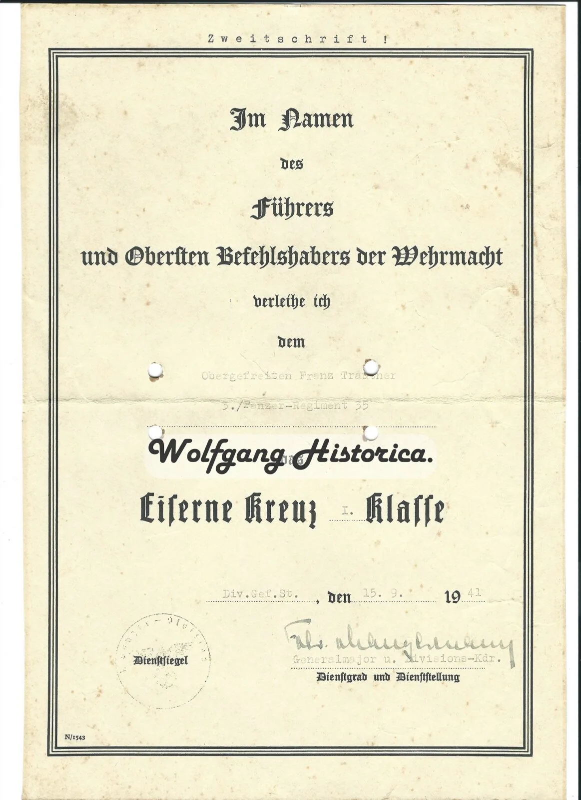 Award Set of a Kradmelder from Panzer-Regiment 35 - Image 1