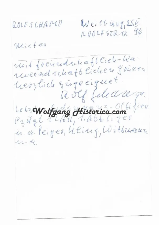 Rolf Schamp - SS-Panzer-Regiment 1 "LSSAH" - Image 2