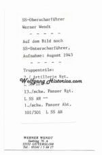 Werner Wendt - schwere SS-Panzer-Abteilung 101 / 501 - Image 2