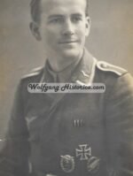 Fallschirmjäger wearing Paratrooper Badge + Luftwaffe Ground Assault Badge and EK1