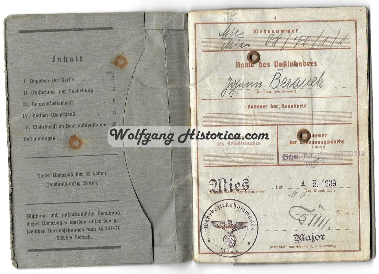 Wehrpass - Heeres-Küsten-Artillerie-Abteilung 448 (Norway) - Image 2