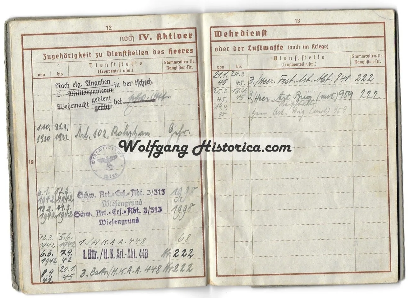 Wehrpass - Heeres-Küsten-Artillerie-Abteilung 448 (Norway) - Image 4