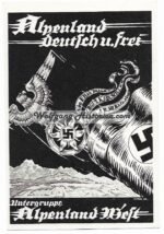 NSKK Postcard "Alpenland Deutsch u. Frei, Untergruppe Alpenland West" - Image 2