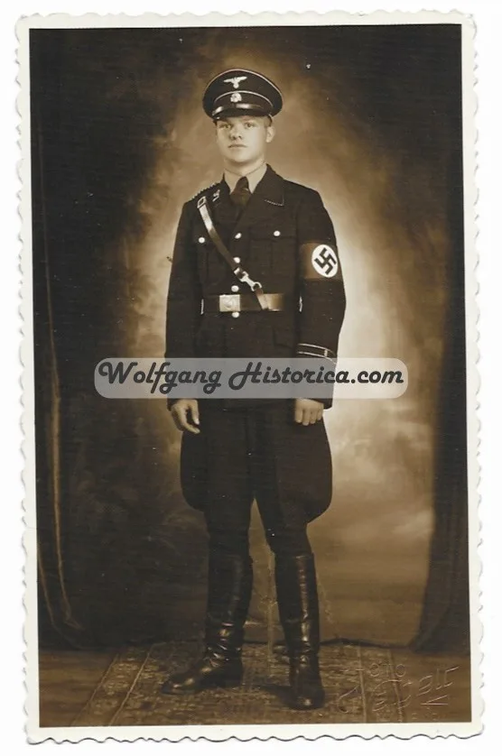 Allgemeine-SS Portrait, SS-Mann wearing "8" Cufftitle (Marienbad) - Image 1