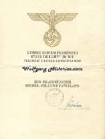 Heldentod Urkunde - Panzer-Regiment 7 (Africa, Sidi Nsir in Tunisia) - Image 2