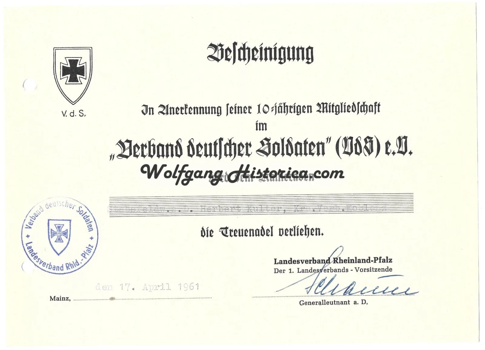 Wound Badge in Black Award Document - Musikkorps Inf.Rgt. 36 - Image 4