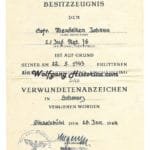 Wound Badge in Black Award Document - Inf.Rgt.76 (20.Pz.Gren.Div.)