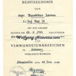 Wound Badge in Black Award Document - Inf.Rgt.76 (20.Pz.Gren.Div.)