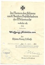 3x Award Documents: Iron Cross 2nd Class, Infantry Assault Badge & Wound Badge Silver (Inf.Rgt.487) - Image 3