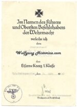 3x Award Documents: Iron Cross 1st & 2nd Class and Infantry Assault Badge (Officer, 304.Inf.Div.) - Image 2