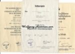 3x Award Documents: Iron Cross 2nd Class, Infantry Assault Badge & Ostmedaille (Gren.Rgt.419)