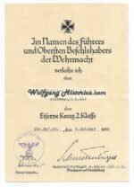 3x Award Documents: Iron Cross 2nd Class, Infantry Assault Badge & Ostmedaille (Gren.Rgt.419) - Image 4