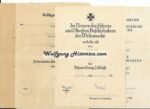 4x Award Documents: Iron Cross 2nd Class, Infantry Assault Badge, Wound Badge & Ostmedaille (Inf.Rgt.398)