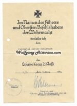 2x Award Documents: Iron Cross 2nd Class & Black Wound Badge (Inf.Rgt.612) - Image 2