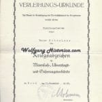 Minesweeper War Badge - Award Document (Funkobergefreiter)