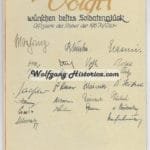 'Soldatenglück' Signed by Divisional Staff of 196. Infanterie-Division (Kurt Möhring!)
