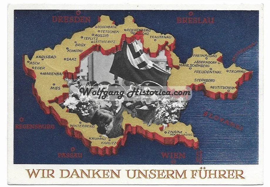 Wir Danken Unserm Führer - Third Reich Postcard - Image 1