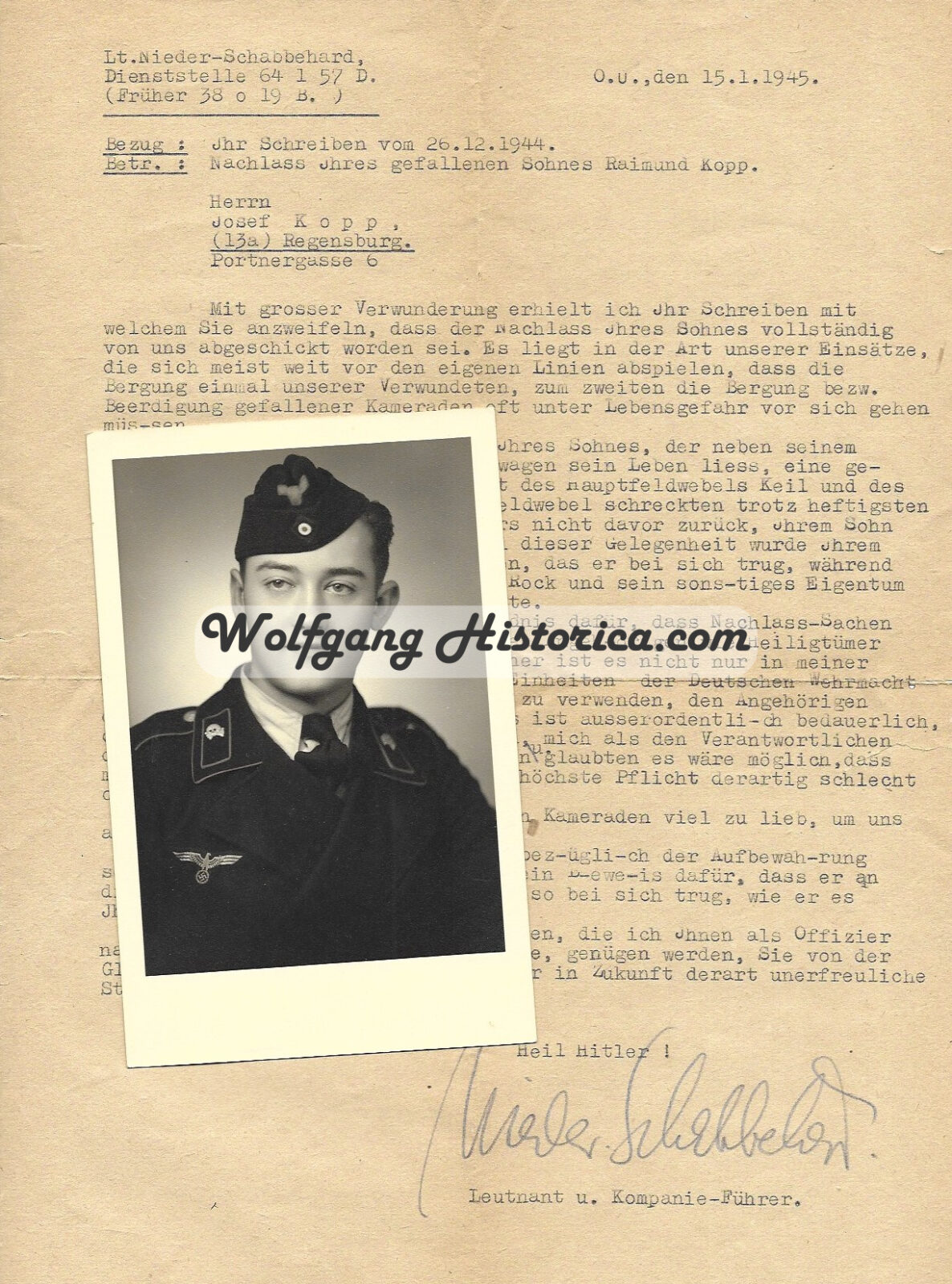 Letters & Photos of Raimund Kopp - Panzer-Regiment 35 (KIA) - Wolfgang ...