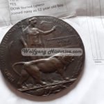 Memorial Plaque ("Death Penny") Sailor KIA during Battle of Jutland