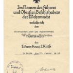 Iron Cross 2nd Class Award Document – Polizei-Regiment 6 (444. Sicherungs-Division)