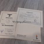 2x Award Documents: Wound Badge, Infantry Assault Badge & DKIG Congratulations Card (DKIG-Holder!)