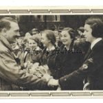 Adolf Hitler with BDM Girls Postcard