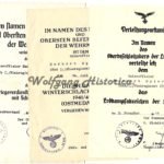 3x Award docs: Flak-Regiment 291 (6.Flak-Div.)