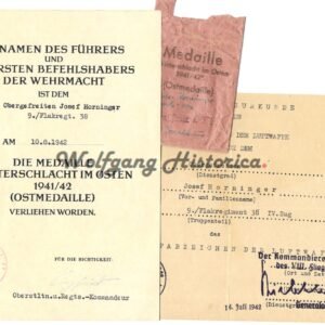 2x Award Documents: Flak-Regiment 38
