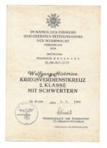 2x Awards Docs: War Merit Cross 2nd Class & Drivers Proficiency (19.Pz.Div.) - Image 2
