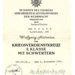 War Merit Cross 2nd Class Award Doc – Art.-Rgt. 326 (Signed by von Drabich-Wächter, KIA Normandy!)