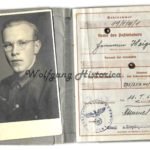 Wehrpass - Panzer-Beobachtungs-Batterie 92 (20.Pz.Div) - KIA (4x Awards)