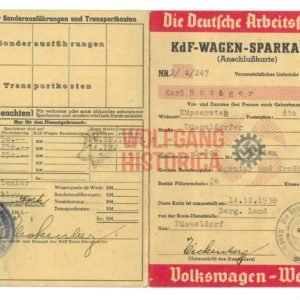 KdF-Wagen-Sparkarte (Volkswagen-Werk)