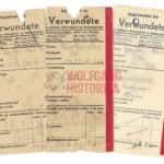 3x Verwundete Begleitzettel for a soldier of Infanterie-Regiment 420 (125.Inf.Div.)