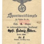 Sportwettkämpfe Certificate - Division Nr. 180 (later active in Operation Market Garden!)