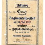 Regimentssportfest Award Certificate - Infanterie-Regiment 5 (Signed by Friedrich-Wilhelm von Chappuis!)