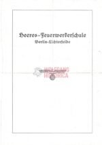 Heeres-Feuerwerkschule Berlin-Lichterfelde Certificate - Signed by GM Ferdinand Pachmayr