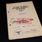 War Merit Cross 2nd Class Award Document – 31.Inf.Div. - Signed by GenMj. Kurt Kalmukoff (KIA!)