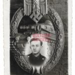 Portrait of Panzermann within a Panzerkampfabzeichen