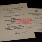 War Merit Cross 1st Class & Faithful Service Medal “25 Years” Award Docs (328.Inf.Div.)