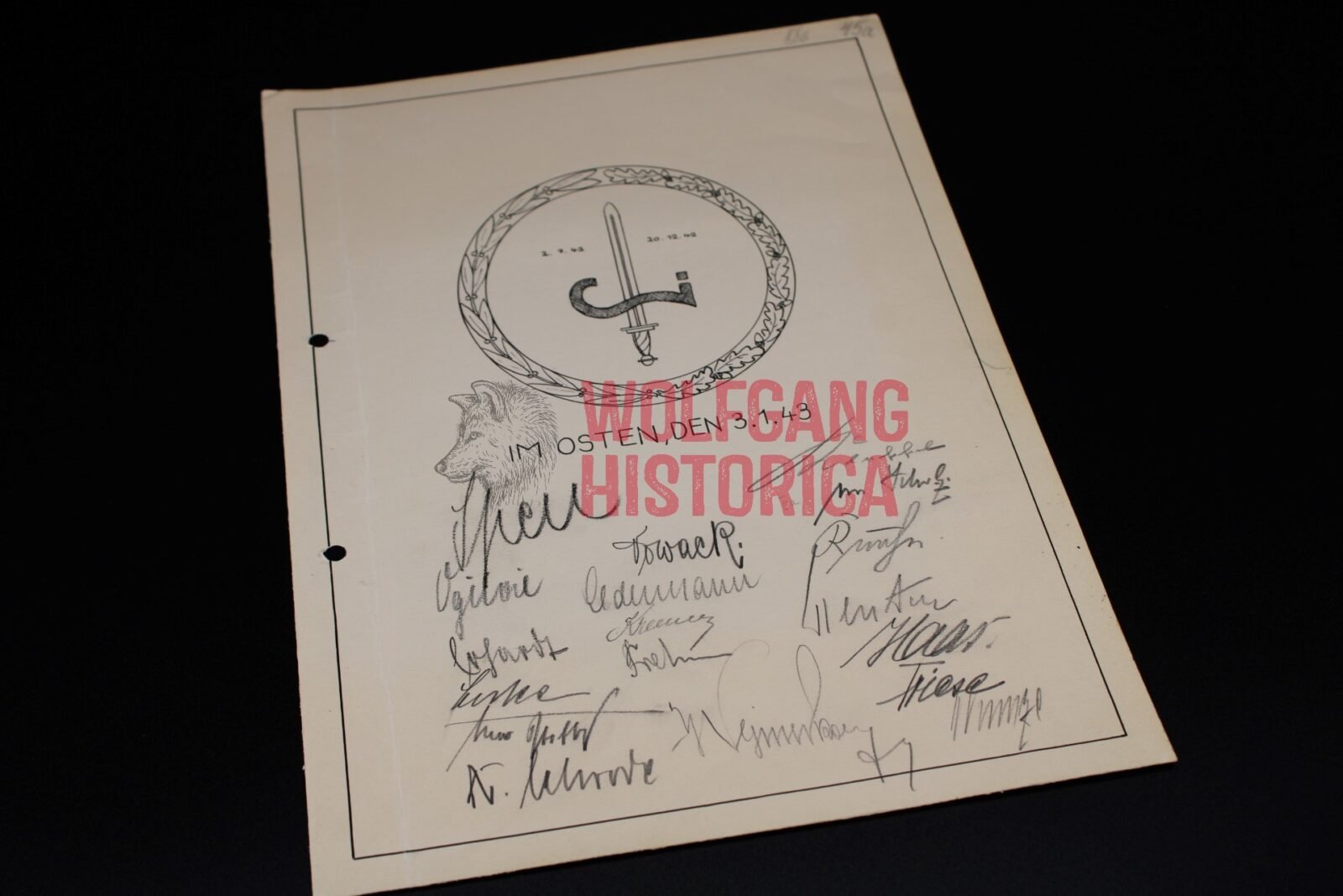 IMG_0234 L. Armeekorps (50.) Staff Signed Document (Signed by Philipp Kleffel etc.) - Image 1