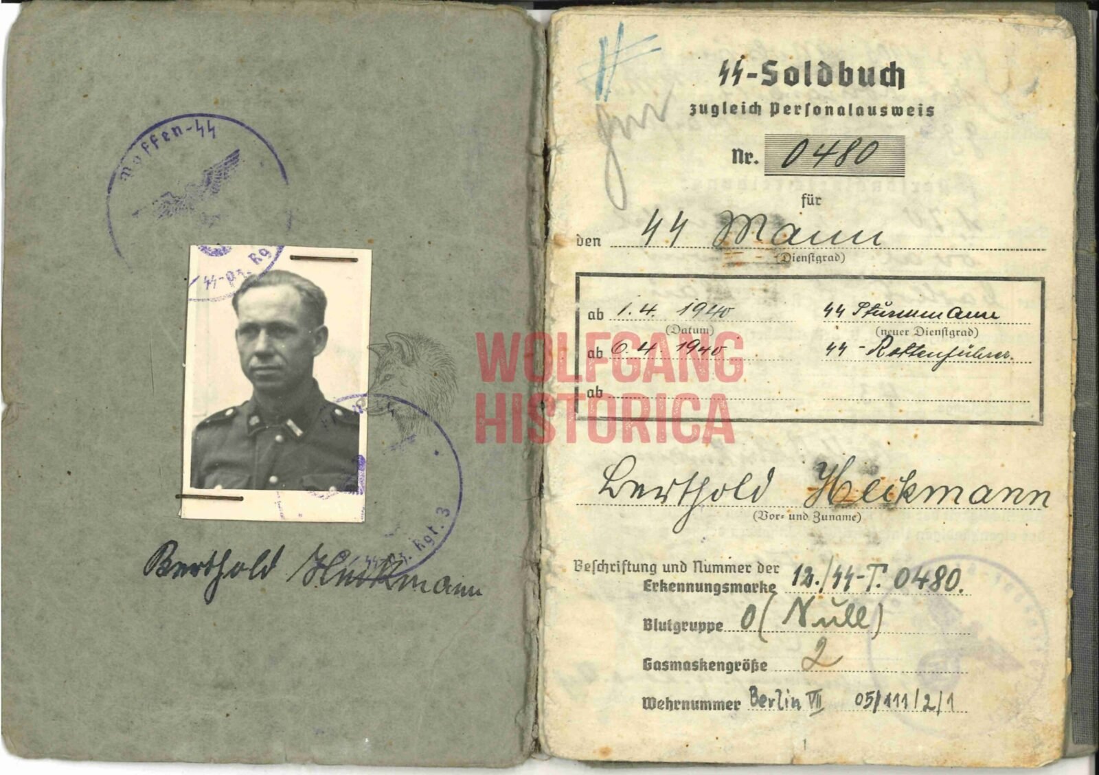 sb bh 02 Soldbuch: 12. SS-Totenkopfstandarte, "Thule" & SS-Panzer-Regiment 3 "Totenkopf" - Image 1