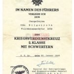 War Merit Cross 2nd Class Award Doc - Militärkommandantur in Italy '45 (Signed by Ludwig Kübler!)
