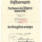 Krim Shield Award Doc: Infanterie-Regiment 16 (22.Inf.Div.)