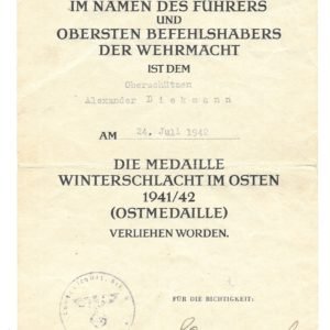 Winterschlacht im Osten Award Doc: Landesschützen-Bataillon 6
