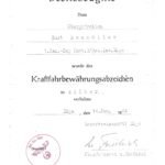 Drivers Proficiency Badge in Silver Award Doc: Sanitäts-Zug/ Reserve-Lazarett Riga