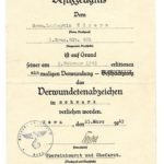 Wound Badge in Black Award Doc: Grenadier-Regiment 481 (256.Inf.Div.)