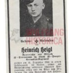 Waffen-SS Death Card - West, December 1944