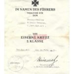 Iron Cross 2nd Class Award Doc: Artillerie-Regiment 194 (Italy, 1944)