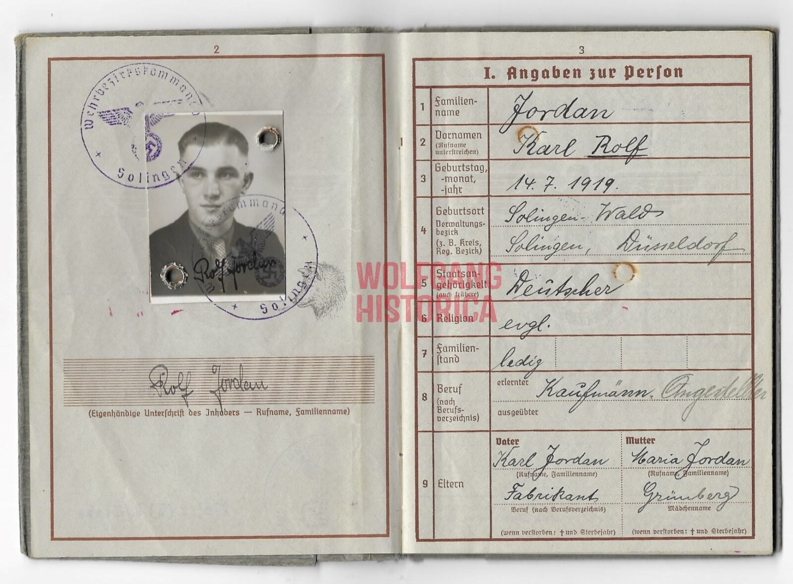 PA103 - WP - 2 Wehrpass - Panzer-Artillerie-Regiment 76 & Sturmgeschütz-Abteilung 288 (3x Awards) - Image 1